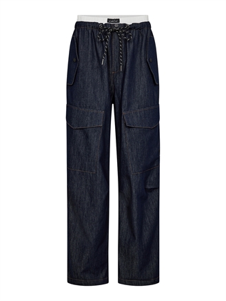 Haute L'Amitié Denim Cargo Pull On Trouser Dark Denim